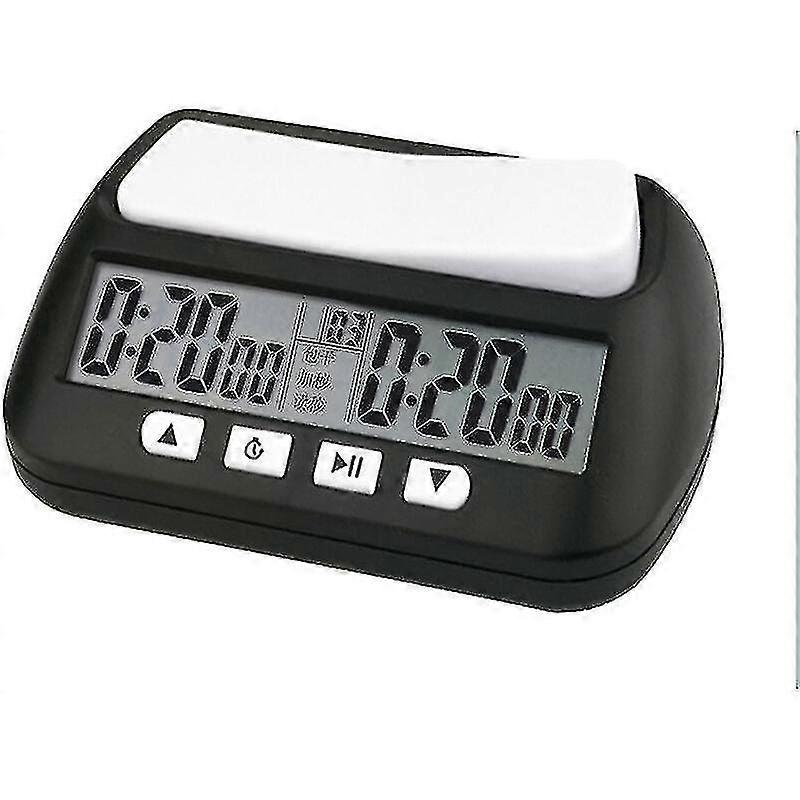 Professional Chess Clock Electronic Board Game Competition Time Counter Countdown Compact, noir