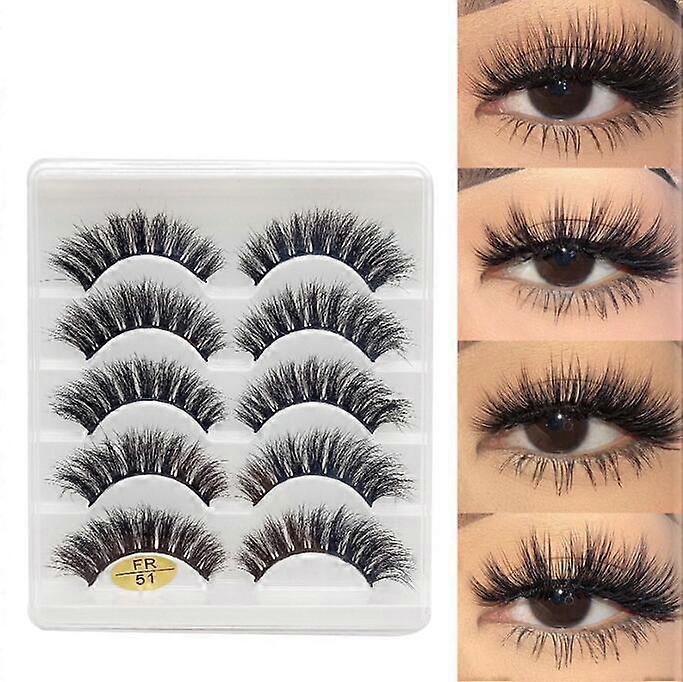 5 Pairs Pack False Eyelashes Fluffy Mink Lashes