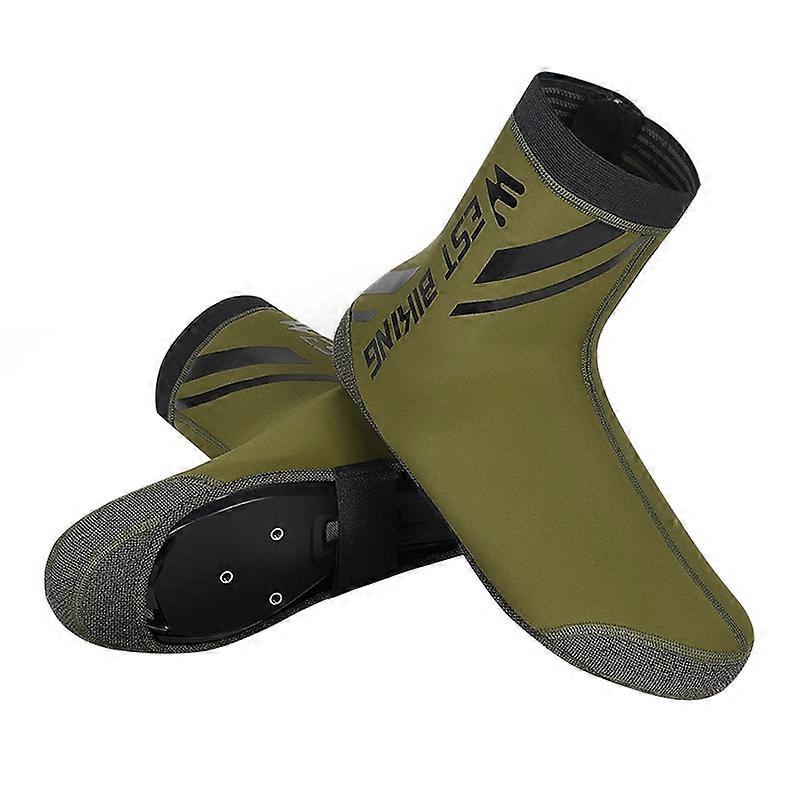1Pair Shoe Cover Safe Elastic Neoprene Army Green Lotus Leaf Shoe Cover for MTB