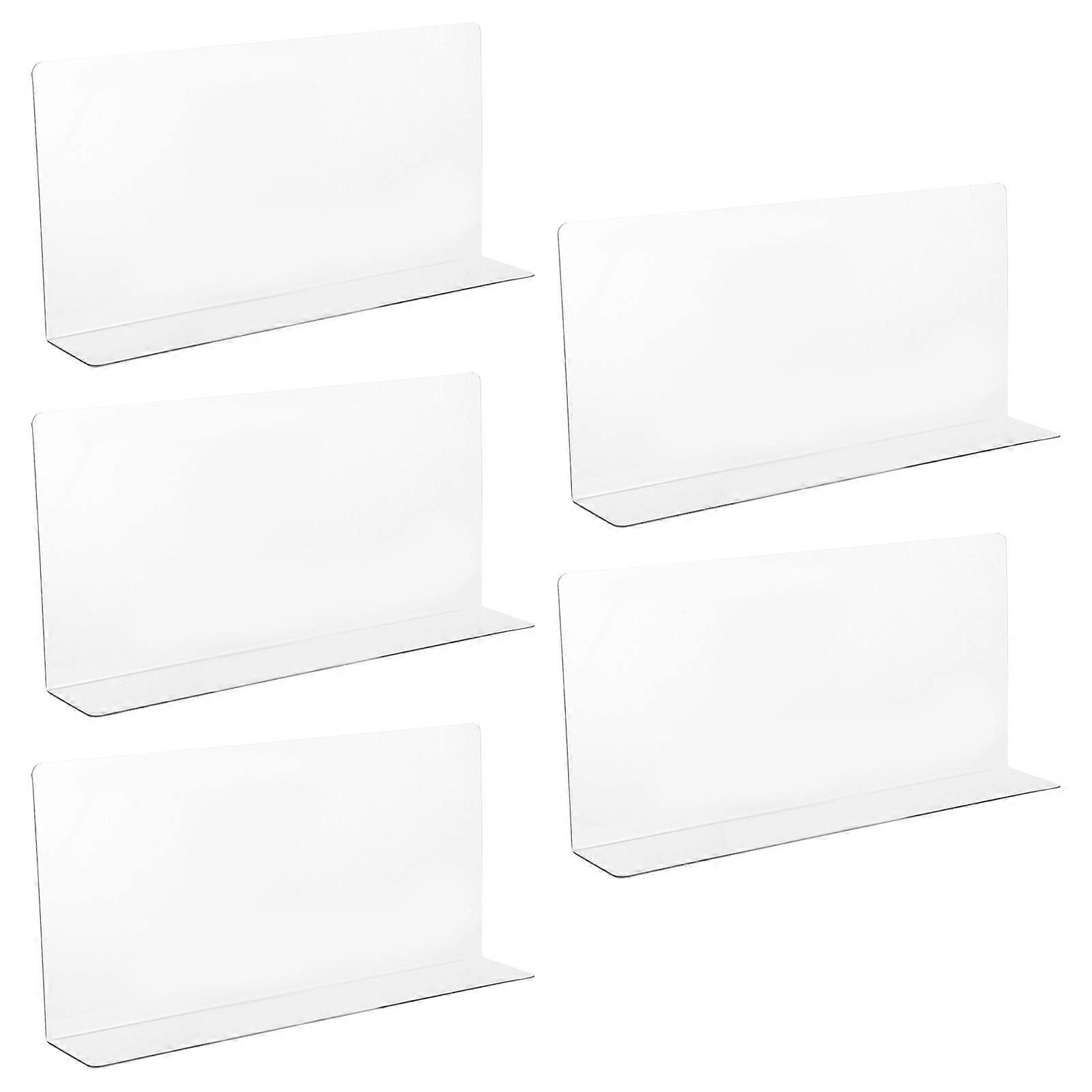 5pcs Commodity Shelf Dividers Goods Classification Boards L Shape Goods Clapboard