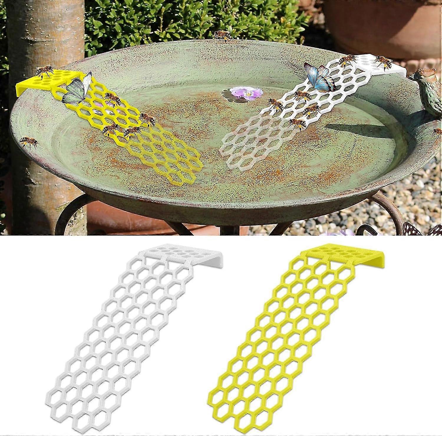 2pcs Floating Bee Ladder Use for Bee Cups for Garden and Bird Baths, Floating Bee Island Use for Bee Cups, Colorful Bee Insect Waterer