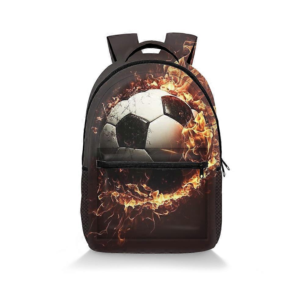 3D Football Print Backpack Student Polyester Cartoon Children's Backpack