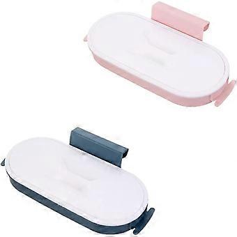 Trash Bag Holder 2 Piece Set with Lid Trash Bag Holder Kitchen Cabinet Trash Bag Holder Hanging Trash Rack Trash Bag Holder