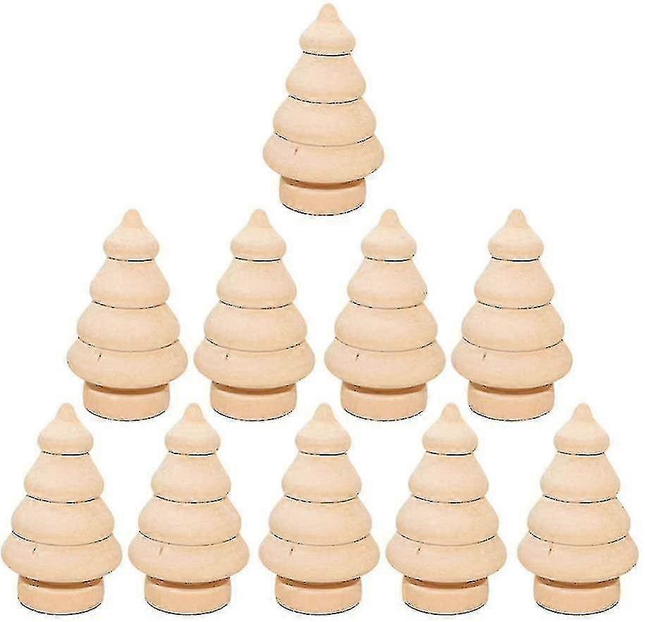 10pcs Wooden Christmas Tree