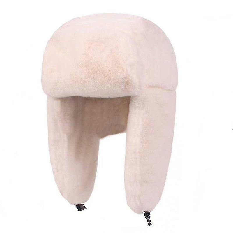 Winter Warm Hats Earflap Trapper Russian Hatmilky White