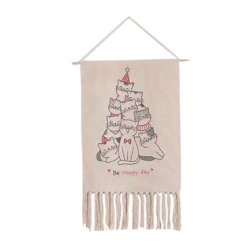 Nordic Woven Tapestry Multicolor Geometric Pattern Tassels Wall Hanging Decor