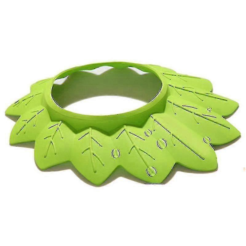 Baby Shampoo Shower Bathing Protective Soft Bath Cap Leaf Shaped Adjustable Sun Visor Hat For Toddler Baby Kids Children, Green