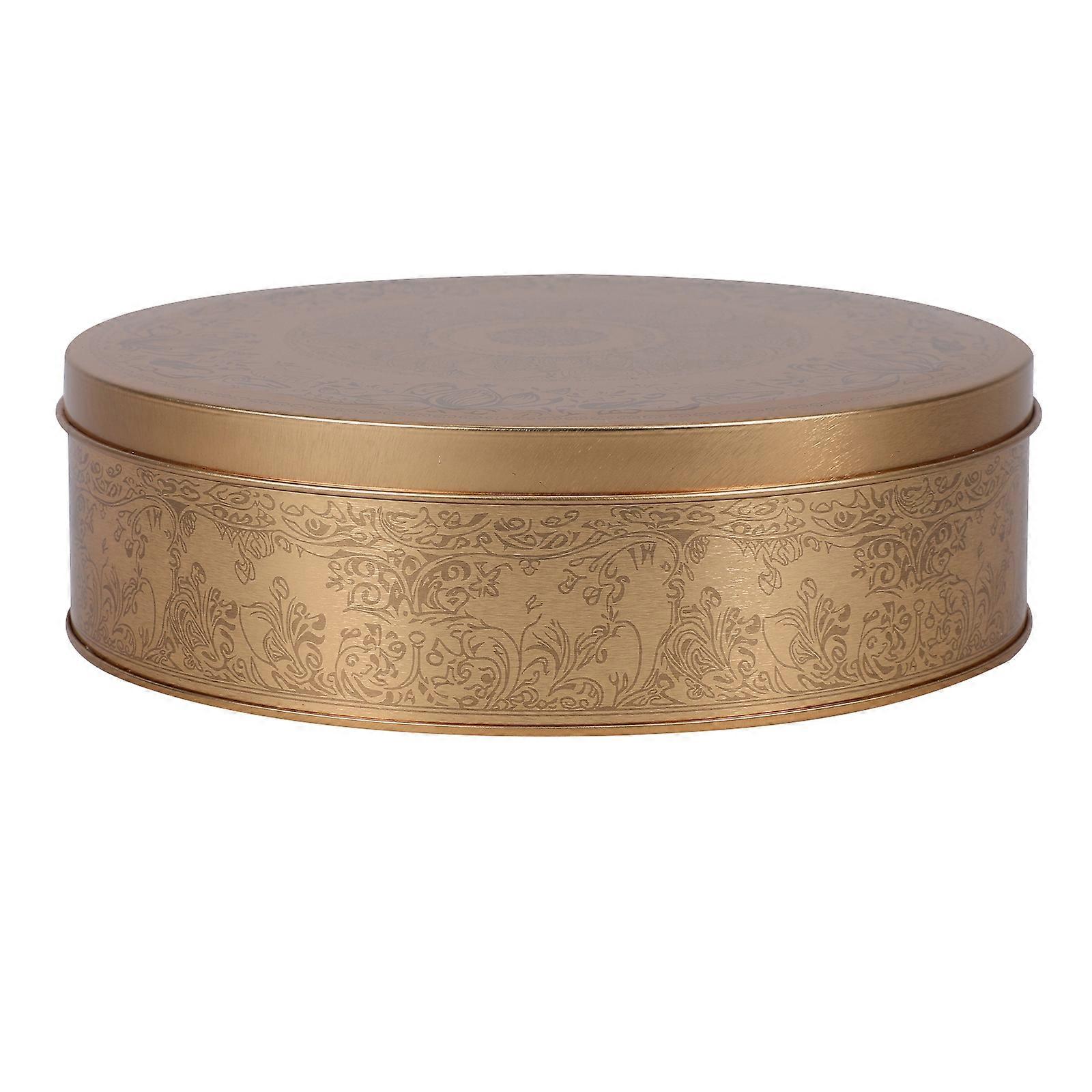 Cake Pan Empty Round Case Classic Decorative Tinplate Box Candy Cookie Box