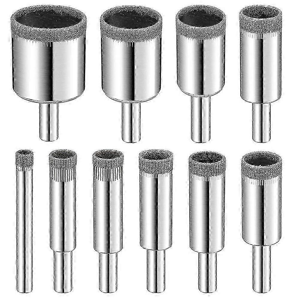 Diamond Drill Bits Set, 10 Pcs Diamond Set, Glass Drill Bit For Ceramic Tile Porcelain Granite Bott