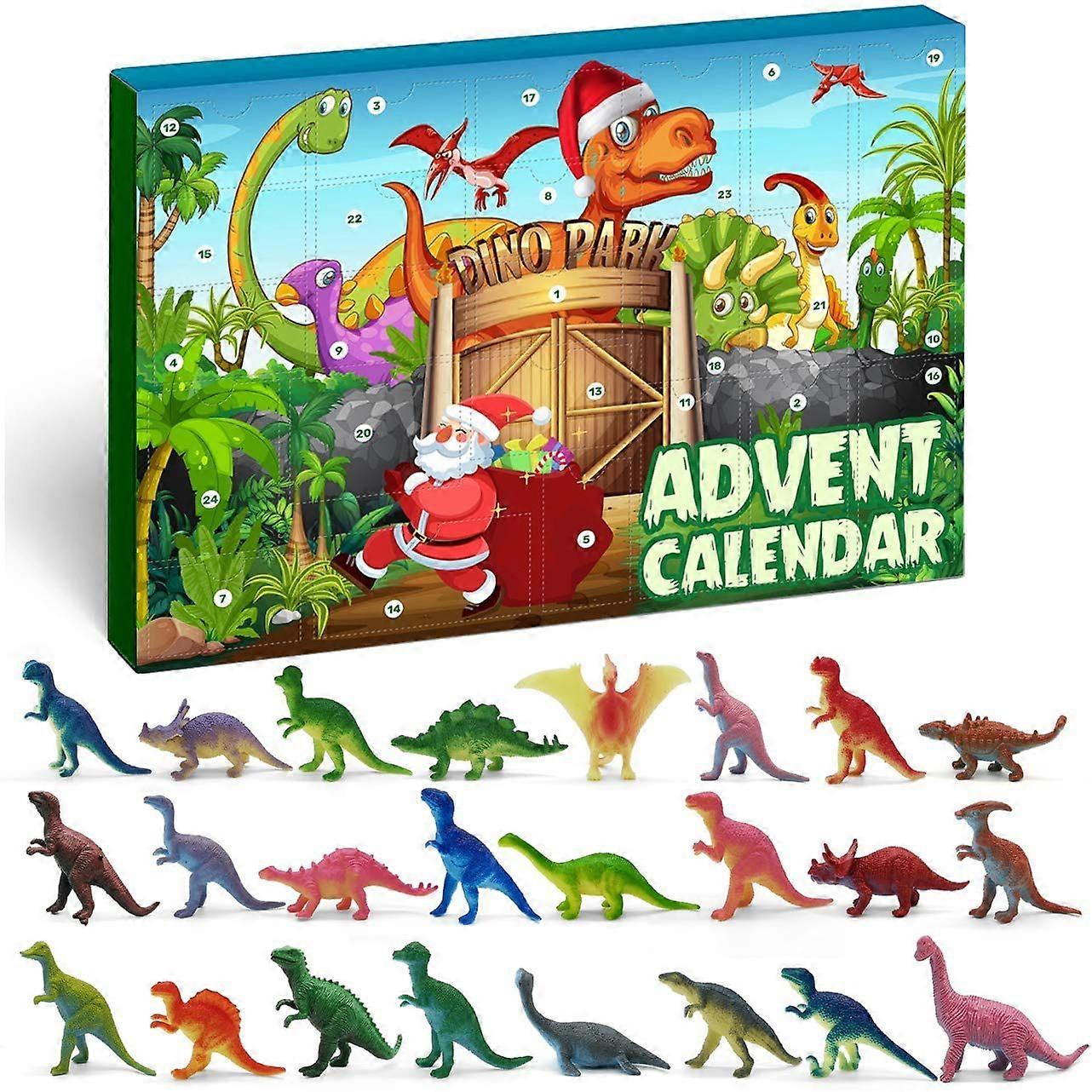 Dinosaur Advent Calendar for Boys 2023 Christmas, 24 Dinosaurs Figures Playset Countdown Days to Christmas Holiday, Xmas Surpri