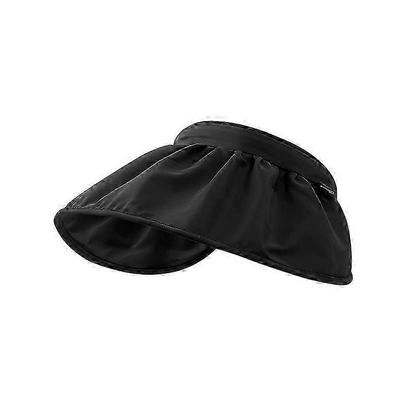 Sunshade Sunscreen Polyester Empty Cap Women's Outdoor Running Big Brim Shell Hat (Beige)