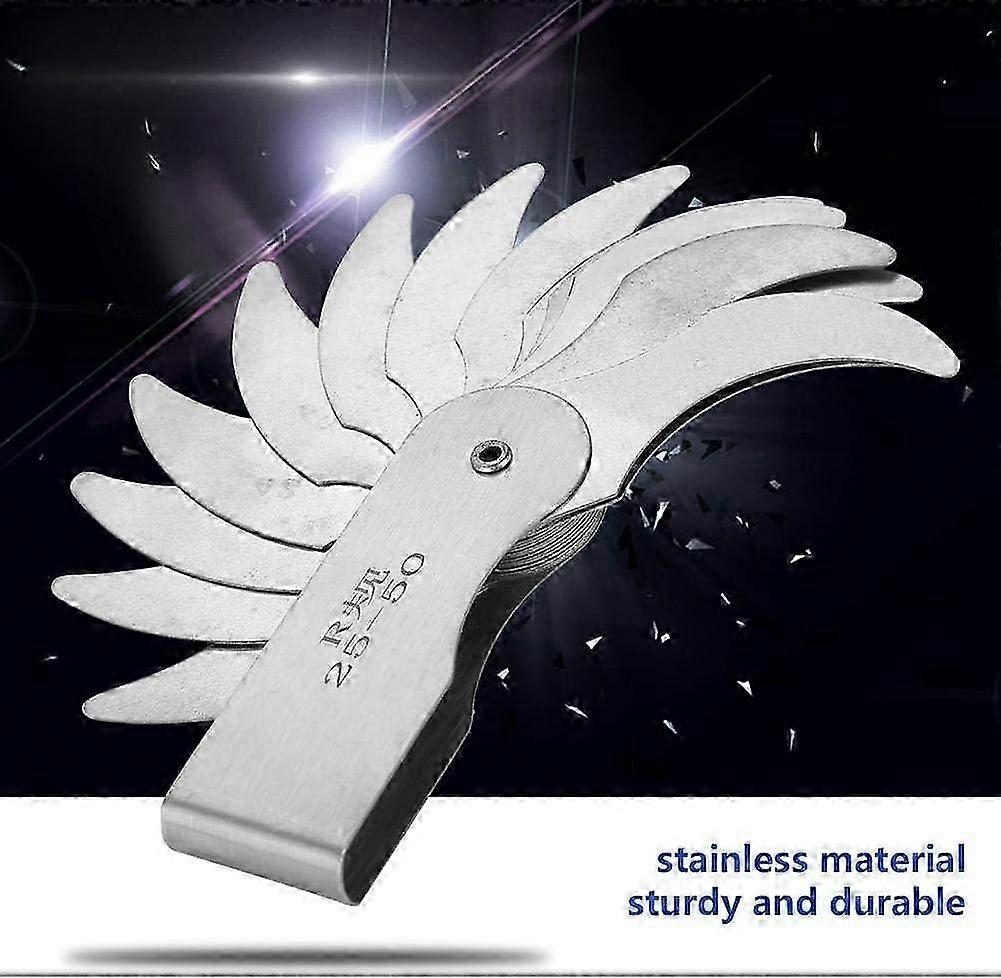 Stainless Steel Radius Thread Gauge Internal External Concave Convex Measuring Tool(r25-50mm)