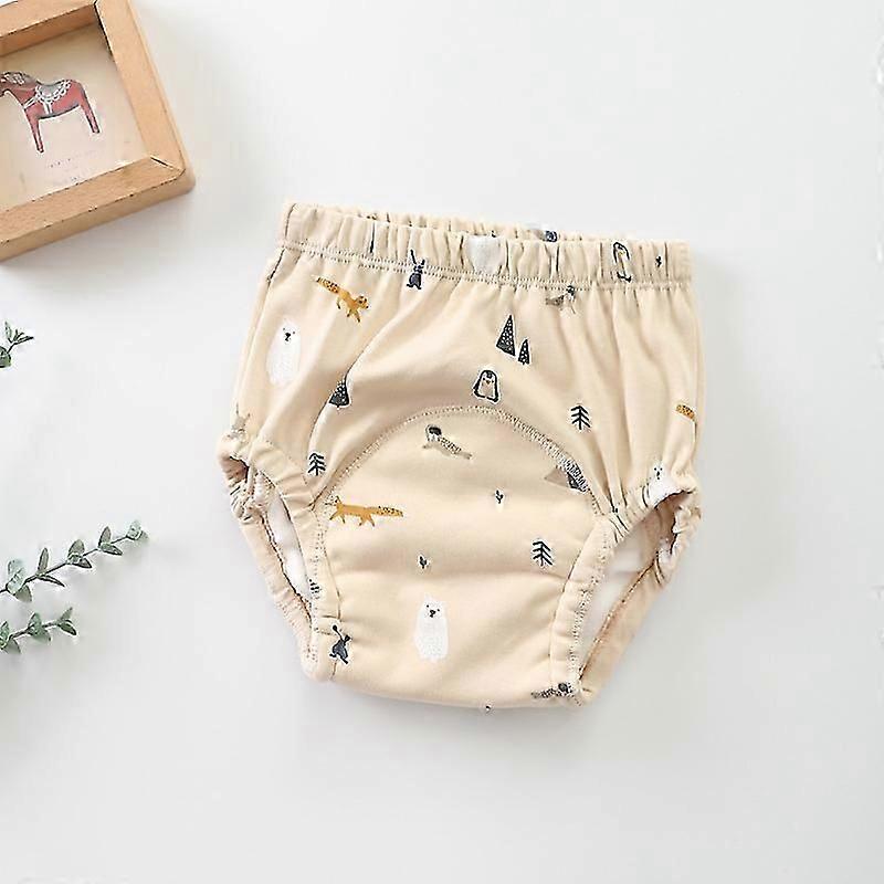 Söta tryckta småbarnsbyxor Tvättbara underkläder Pojke Flicka Tygblöjor Återanvändbara blöjor Spädbarn Andningsbara trosor L 110 (9-18kg) räv