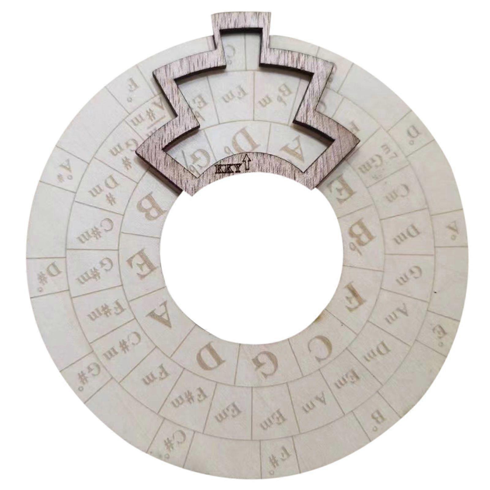 Wooden Melody Tool - Round Circle of Fifths Chord Wheel for Musicians, Ideal for Learning Notes, Chords, and Music Theory