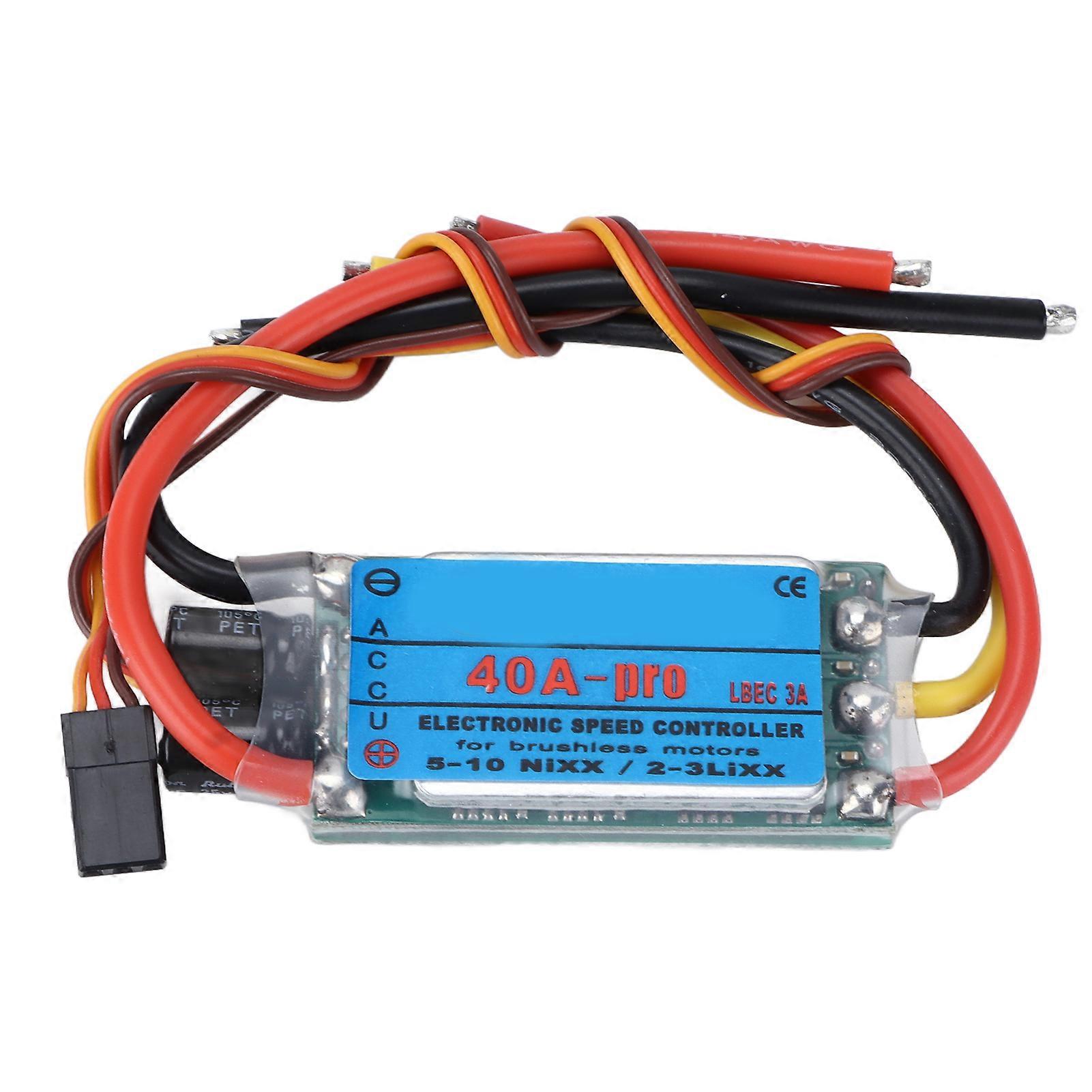 RC 40A Brushless ESC 2‑3S Electric Speed Controller with 5V/3A BEC for RC Fixed Wing Airplane
