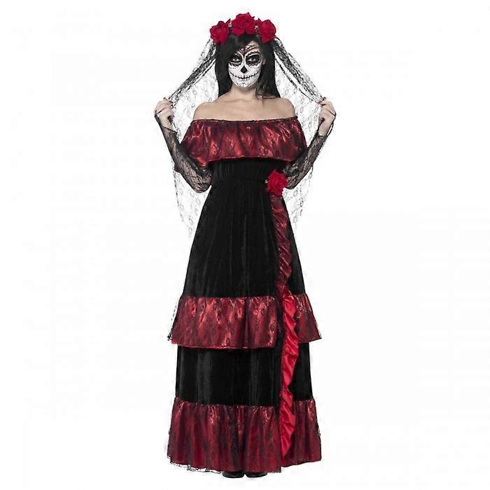 Smiffys Womens/Ladies Deluxe Bride Day Of The Dead Costume Set