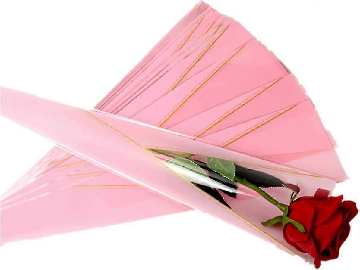 100 حزمة أكياس تغليف زهرية بسيطة ، حقيبة بسيطة على شكل وردة ، تغليف الهدايا