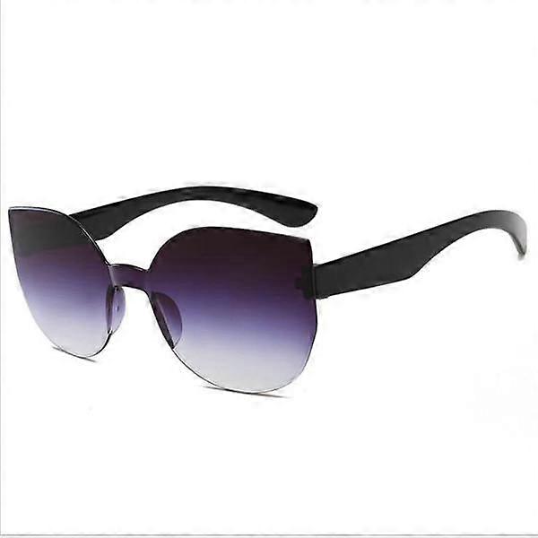 Cute Cat Eye Sunglasses Candy Color Clear Lens Lady Rimless Sunglasses