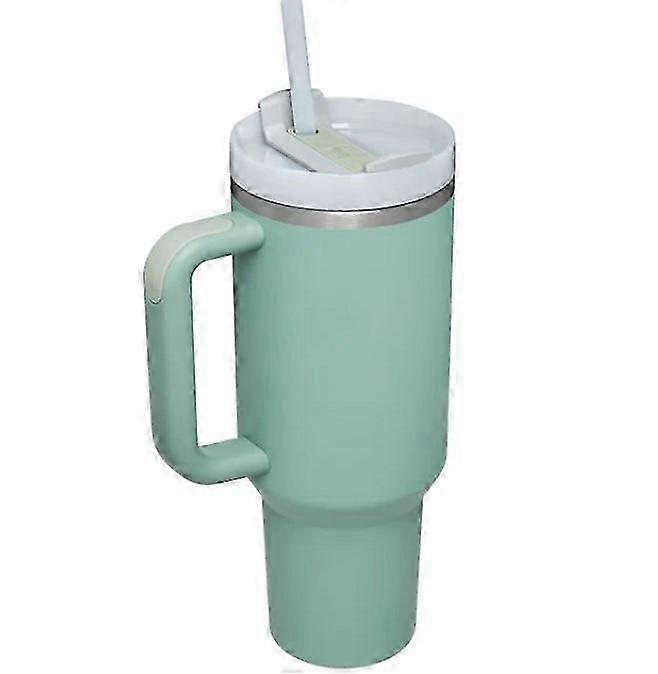 Quencher H2.0 Flowstate - Termo de acero inoxidable con tapa y pajita, 30 oz, color verde claro