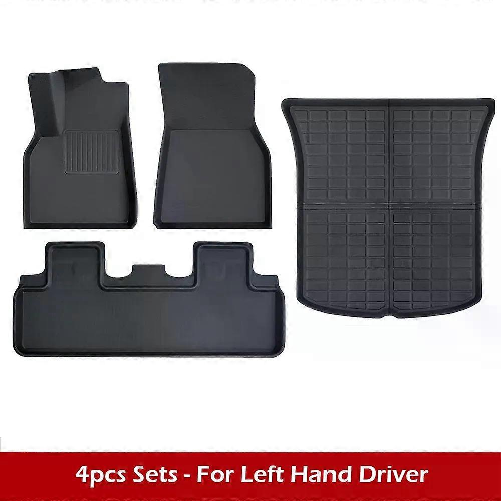 Floor Mats for Tesla Model Y Model 3 Highland 2017-2024 All Weather XPE Cargo Liner Cargo Trunk Mat Left Right Driving
