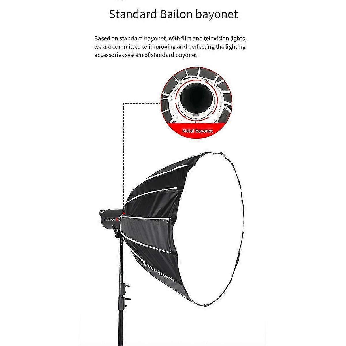 Exquisite Photography Softbox 90cm Diameter Quick Release Deep Throw Softbox with Grid Metal Bowens Bayonet Grille Shade