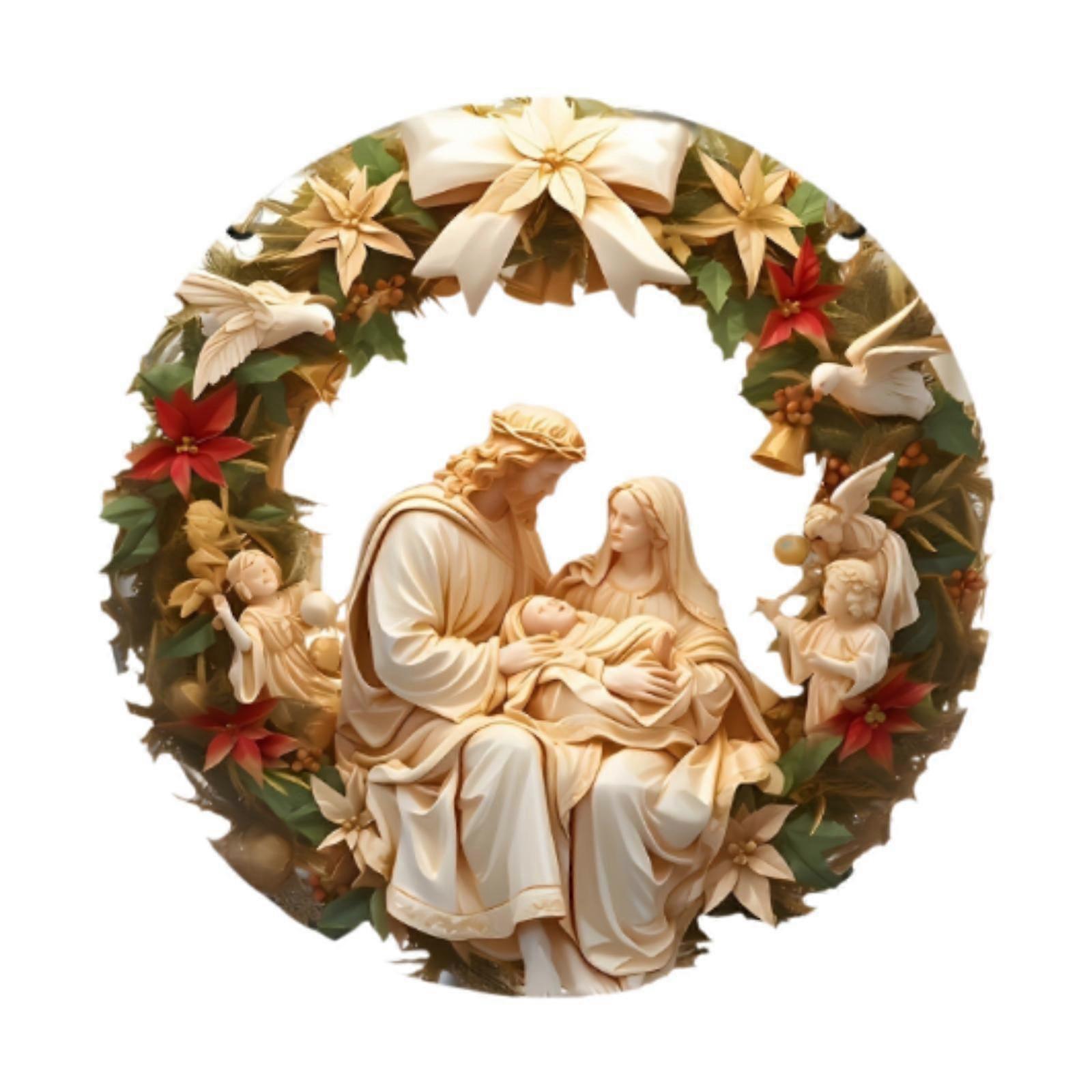 クリスマスキリスト降誕シーンオーナメントクリスマスツリー吊り下げオーナメントアクリルペンダント