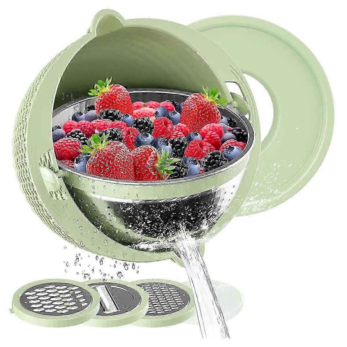 4-in-1 Colander with Mixing Bowl Set,Colander Bowl,Fruit Strainer Bowl, Colanders & Food Strainers Stainless Steel