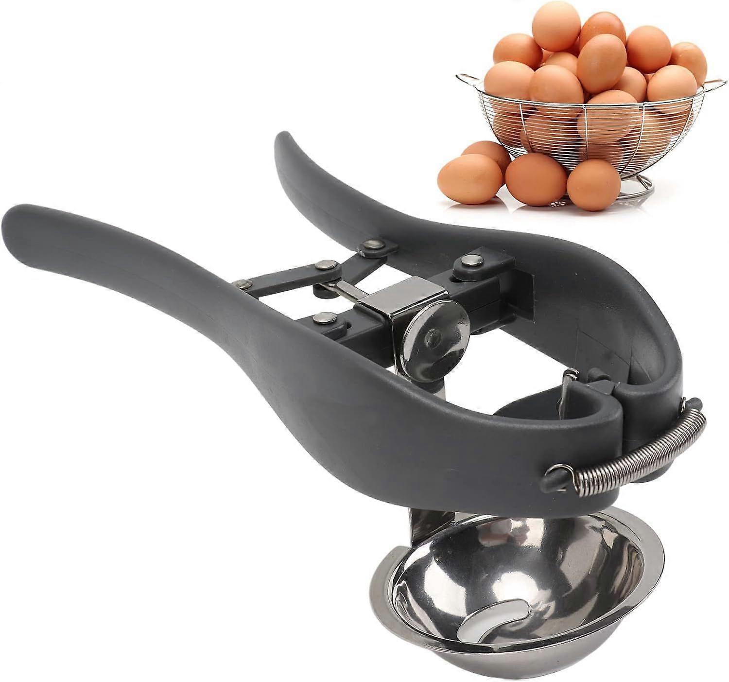 Egg Cracker, Stainless Steel Egg Separator, Professional Handheld Automatic Egg Opener, Egg Divider for Kitchen Tools, 2 in 1 Egg Opener