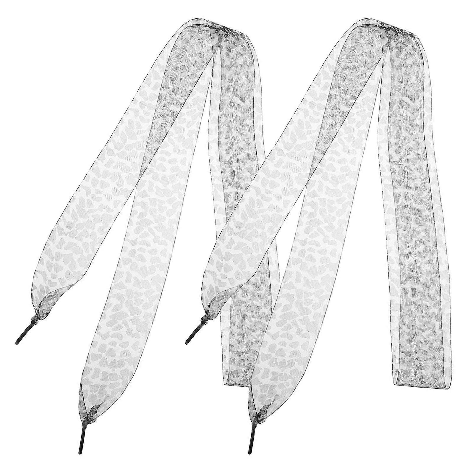 1 Pair Leopard Print Ribbon Shoelaces Wide Flat Shoelaces Leopard Lace Lace Shoelaces Print Shoelaces Leopard Shoelace Fun Shoe Laces