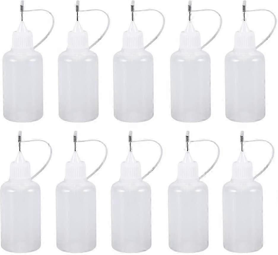 10pcs Plastic Bottles With Nozzles, Precision Tip Applicator Squeeze Bottles For Glue Paint20ml