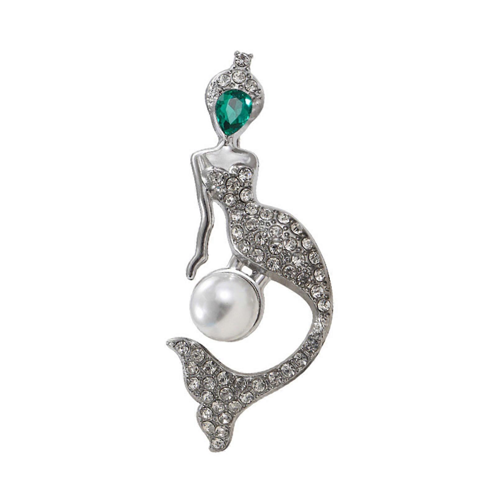 多目的楽しいラインストーンマーメイドブローチエレガントなデザインパフォーマーの毎日の服装のためのポータブルファッションアクセサリー