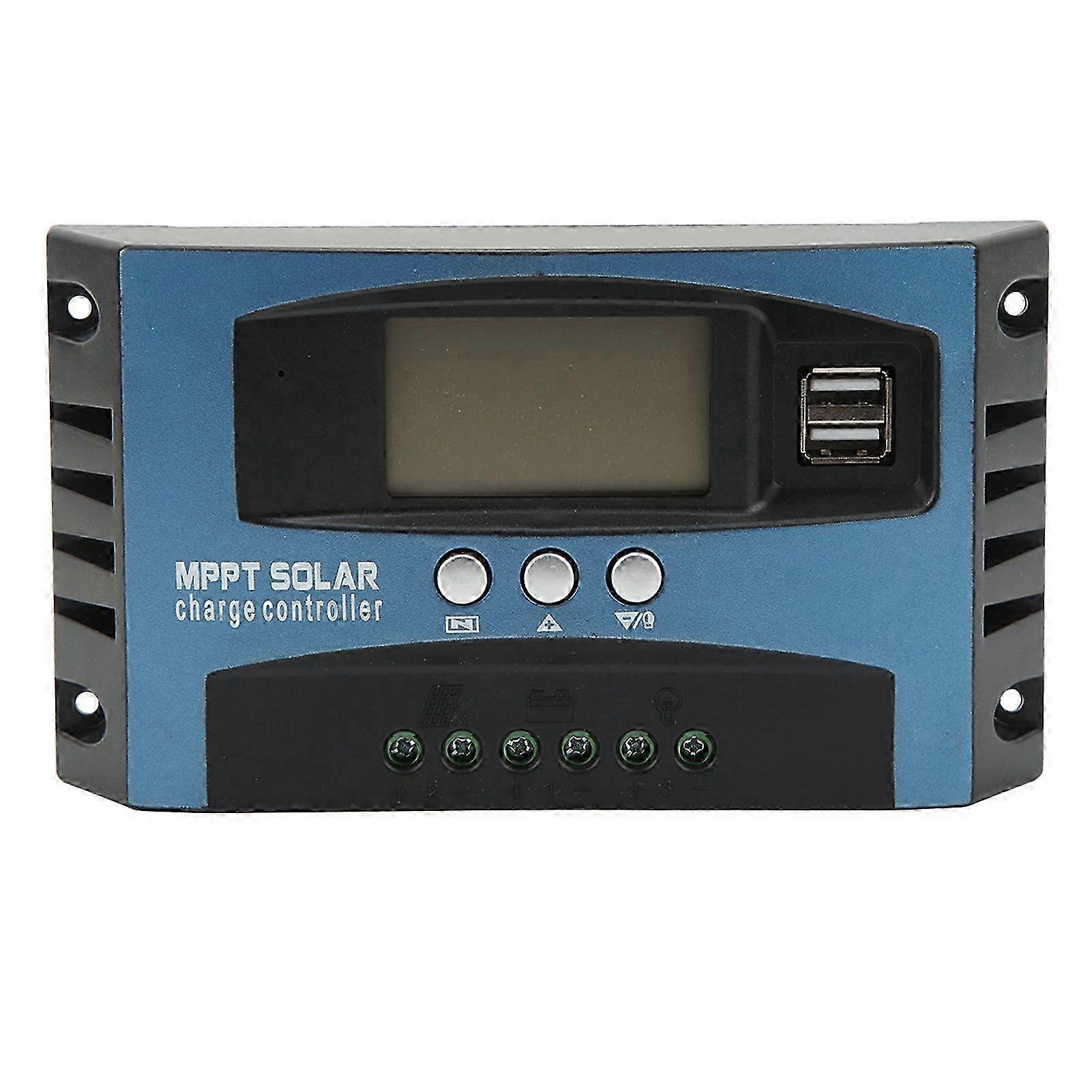 Solar Charge Controller LCD Display 2 USB Output Over Current Protection Solar Panel Regulator 12 24V Self Adaption 30A
