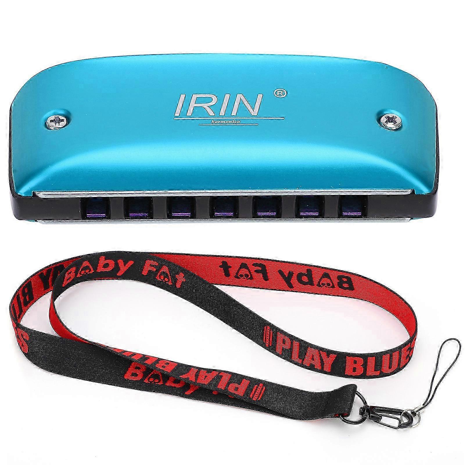 Harmonica 7-Hole Mini Blues Student Adult Beginner Playing Color Mouth Organ Wind InstrumentD Key Blue
