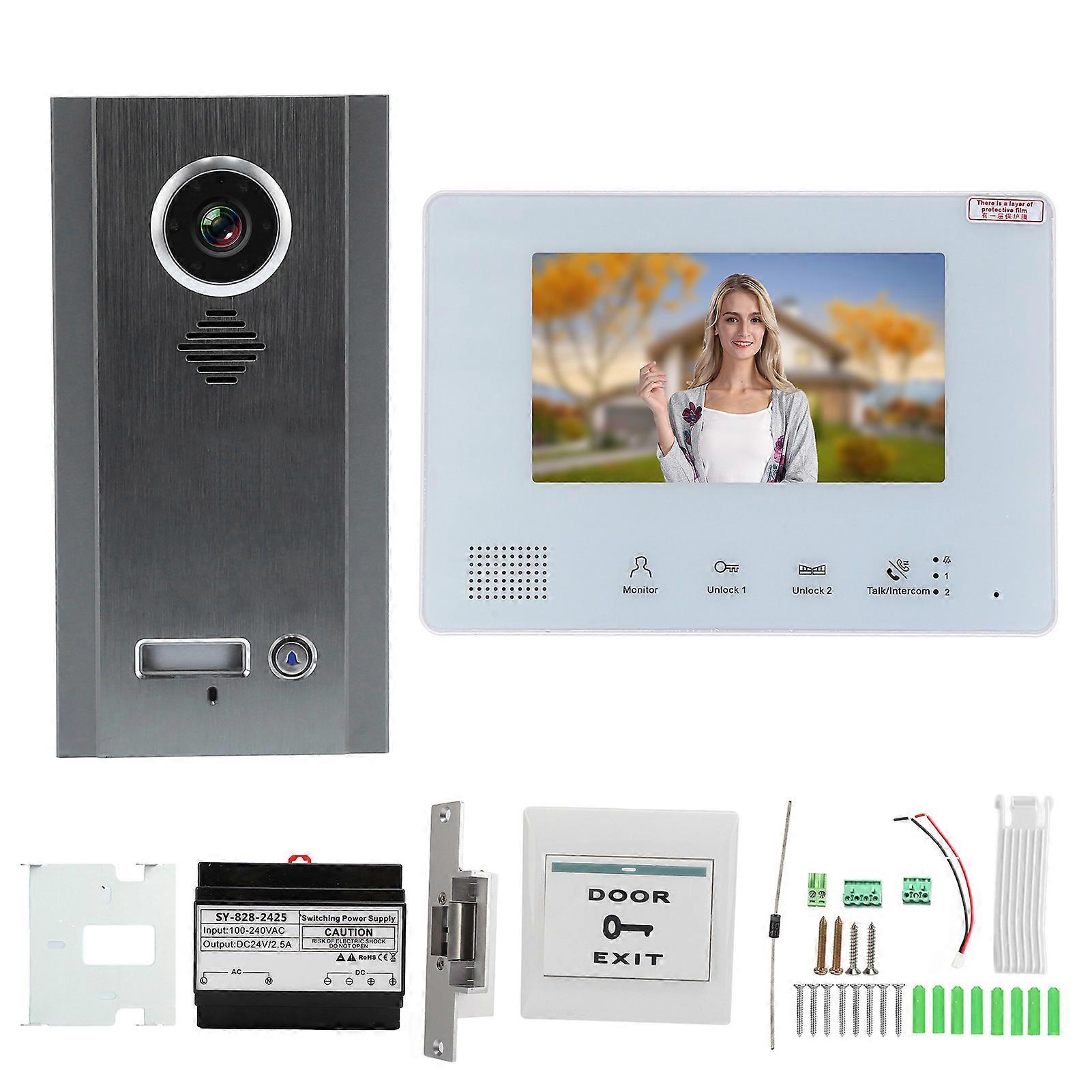 7" HD Video Intercom System Kit: Weatherproof, Night Vision, Multi-Function, Easy Install
