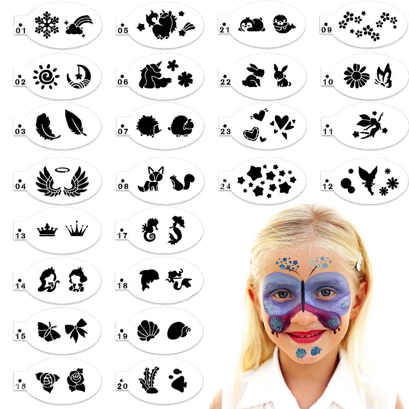 Creative Body Art Stencils, Easy to Apply Face Stencils for Festive Occasions, Multiple Applications for Painting with Reusable Makeup Painting