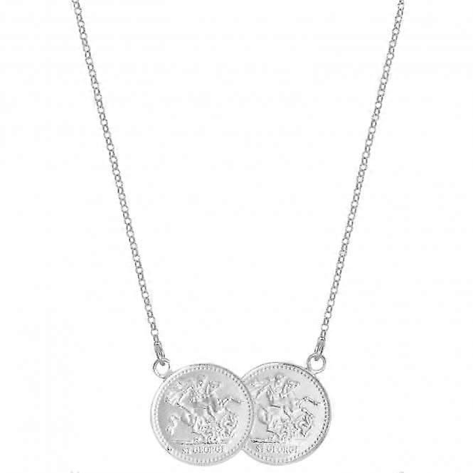 Acotis Silver Necklace Half Double Sovereign Coin G3301H