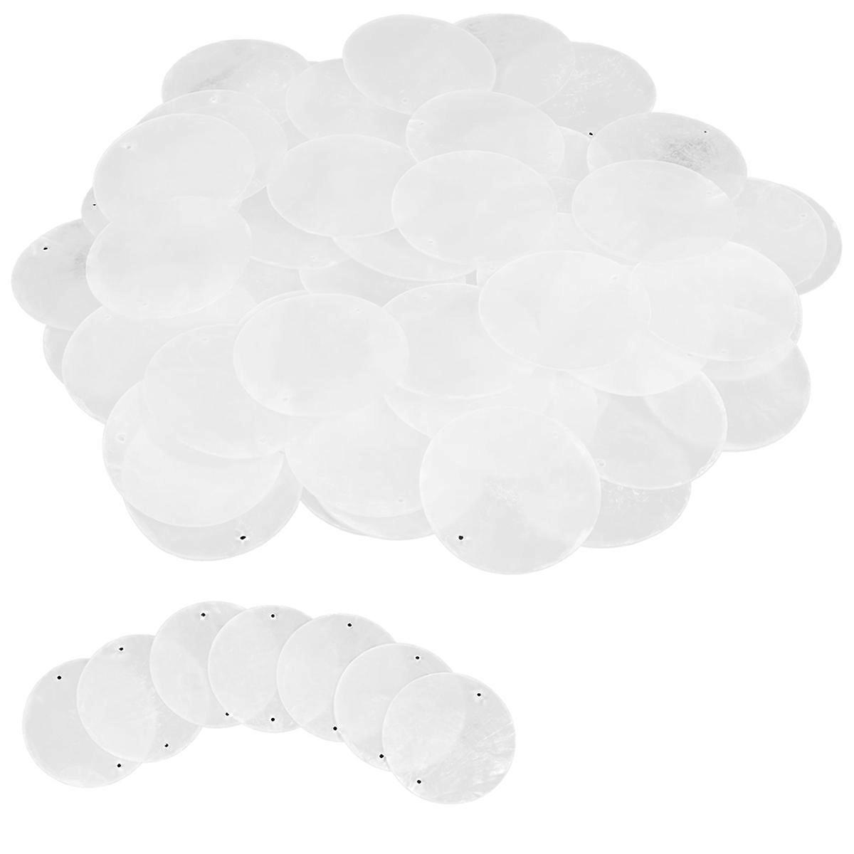 180 Pcs Round Natural Shells Capiz Sea Shells 2 Inch Oyster Shells for Crafting with 2 Holes Sea She