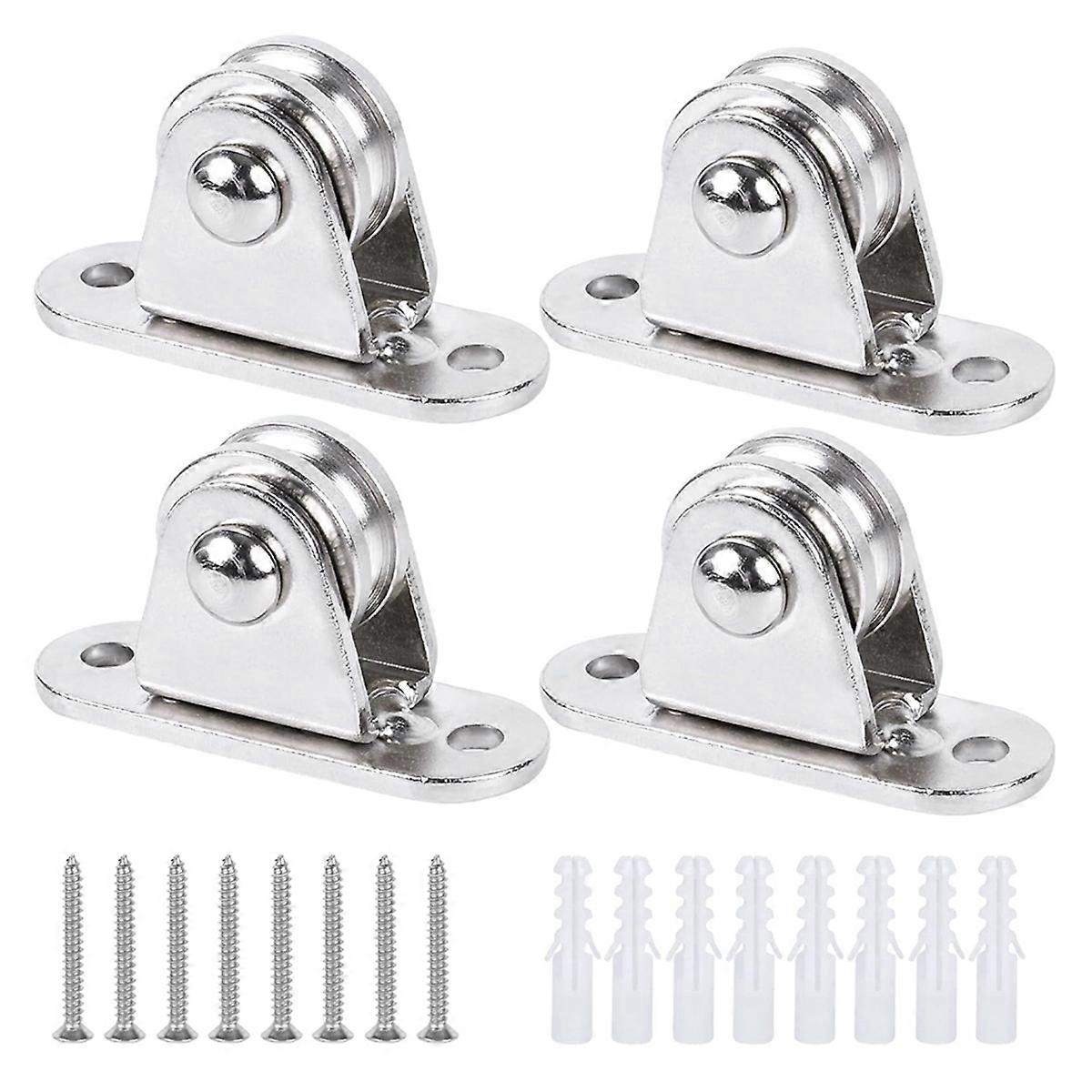 1 Inch Mini Duplex Pulley Roller Frictionless Silent Wheel - 1 Set