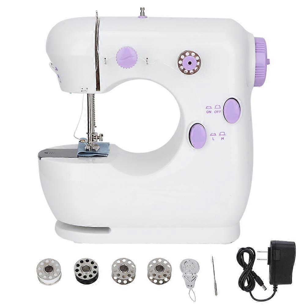 Portable Mini Desktop Sewing Machine Double Speed (Hand Wheel Puple U.S. Regulations )