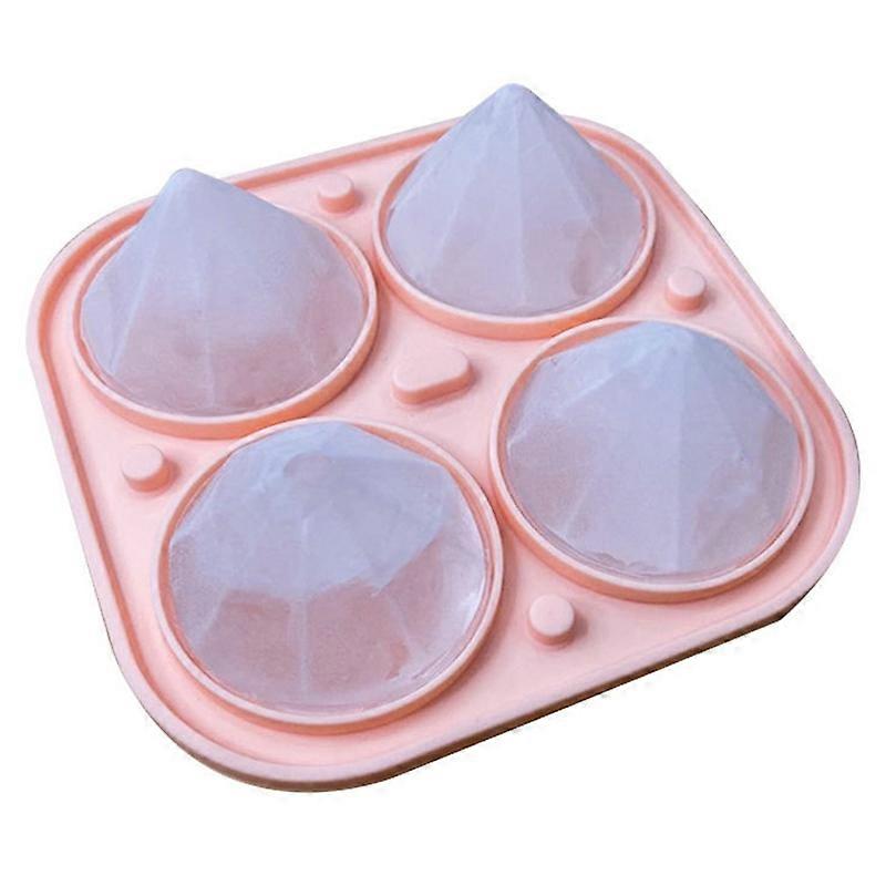 Stackable Ice Cube Tray 4 Cavity Diamond Shape Silicone Ice Maker Mold (BPA Free, FDA LFGB Certified
