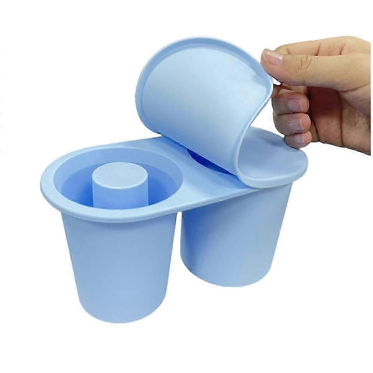 Silicone Ice Square Tray 30-40oz for 2 Hollow Cylinder Ice Molds, Reusable for Drinks