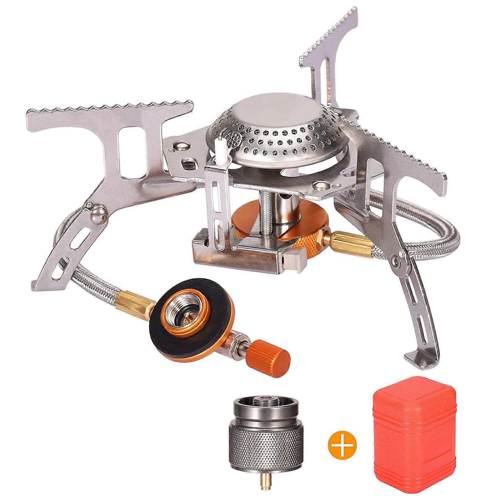Camp Gas Camp Gas 1LB Propane Tank Adapter, Foldable Camp Furnace Piezo ignition backpack Open Air Burner Walking