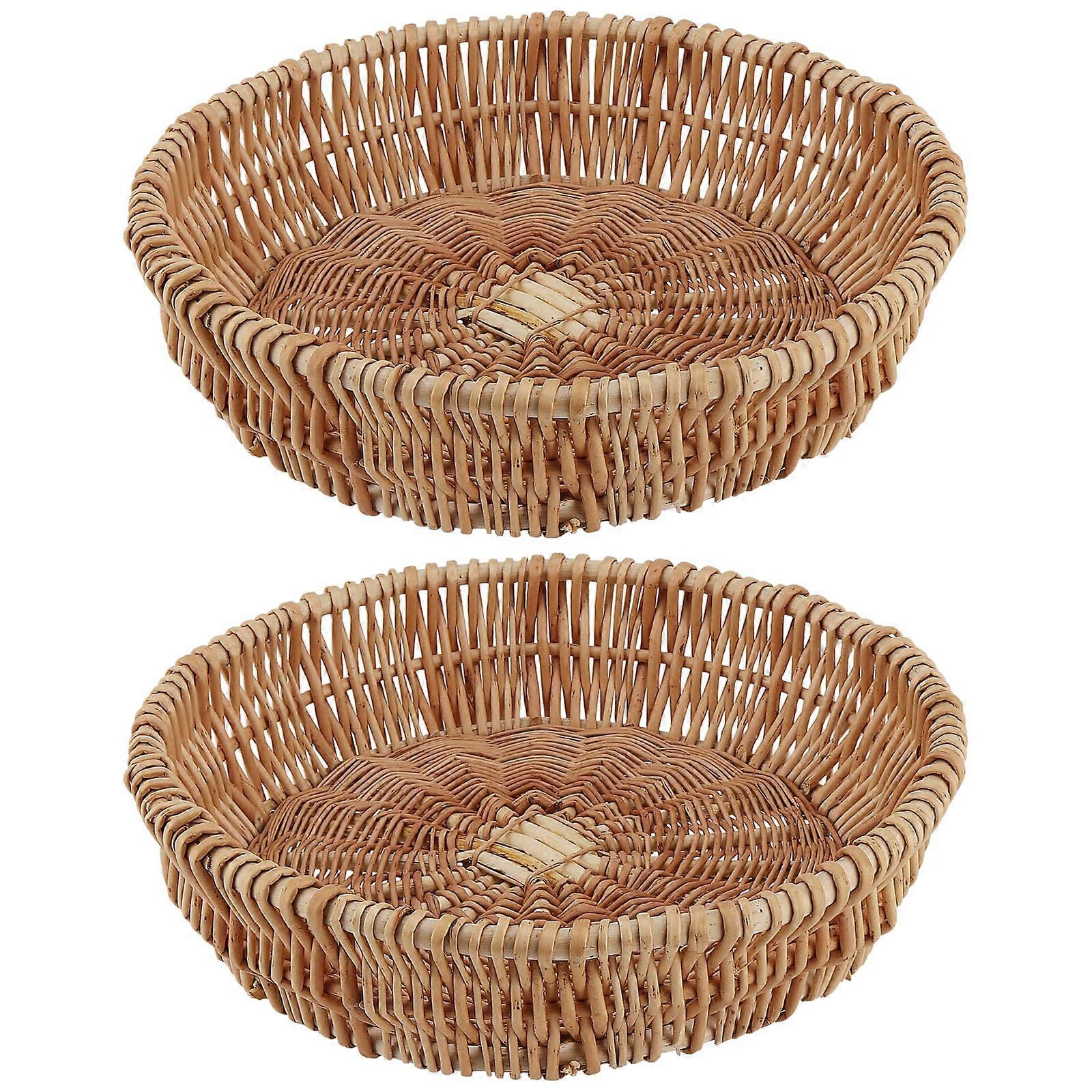 Handmade Wicker Bread Baskets 12 Inch for Vegetable Serving, Food Storage, Rustic Home Decor, and Dining Use