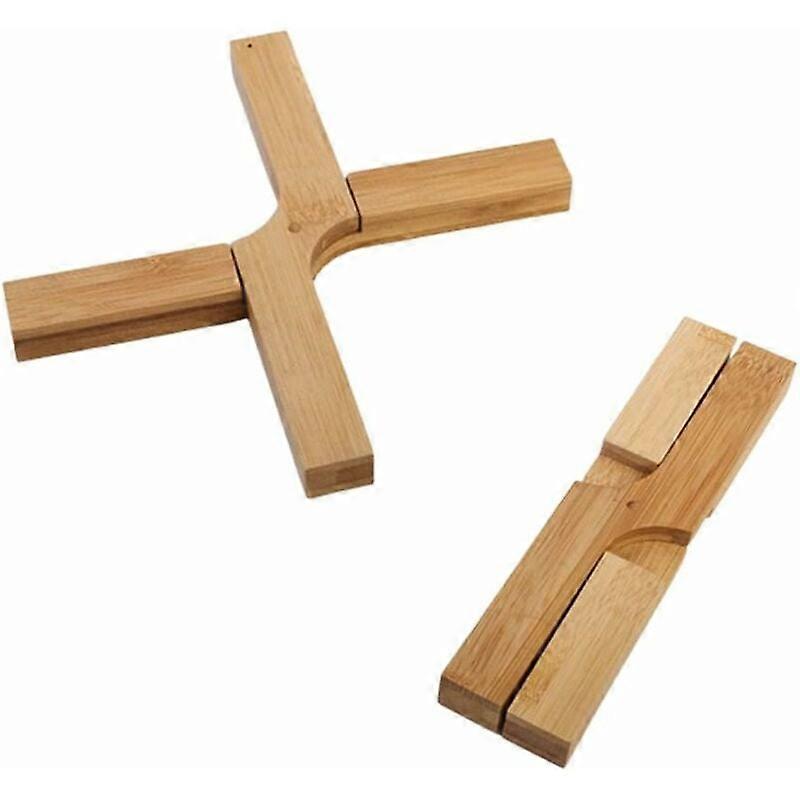 Bamboo Holder, Trivet, Detachable, Non-Slip