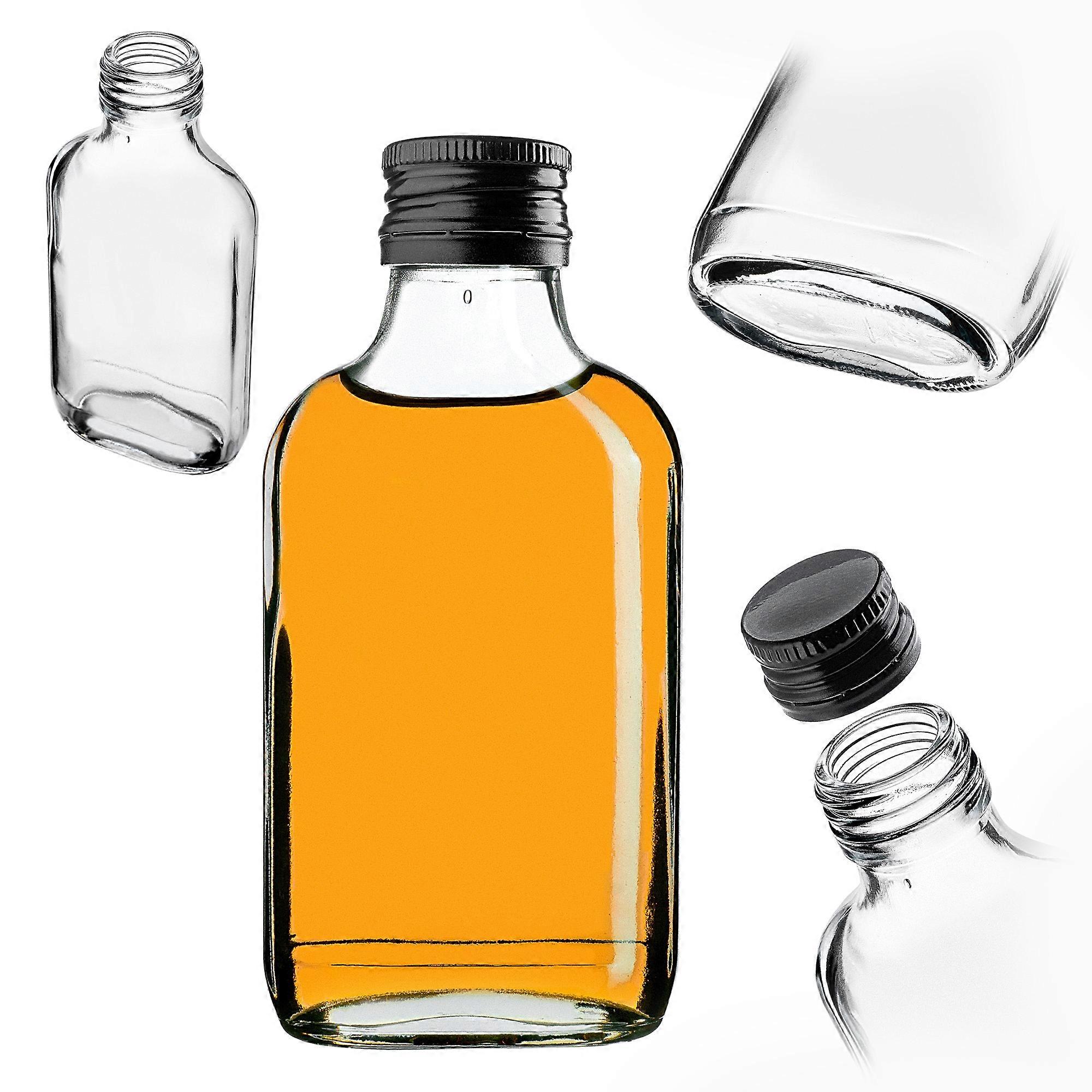 KADAX Γυάλινη Φιάλη Ισχίου 100ml με Μαύρο Βιδωτό Καπάκι