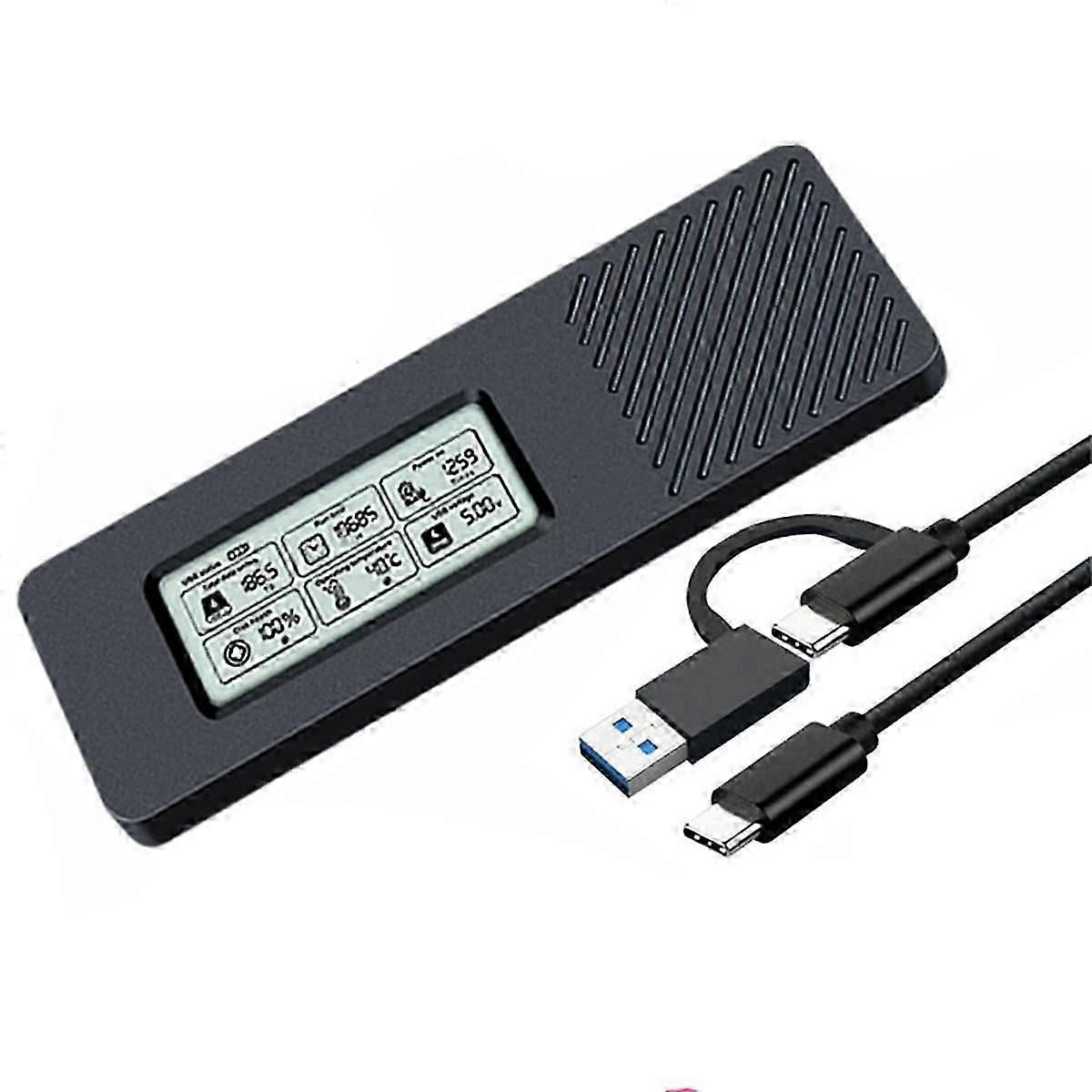 M.2 Hard Drive Box NVME/NGFF SATA Dual Protocol SSD Enclosure NVME SATA to USB3.2 Intelligent Digital Display M.2 Case