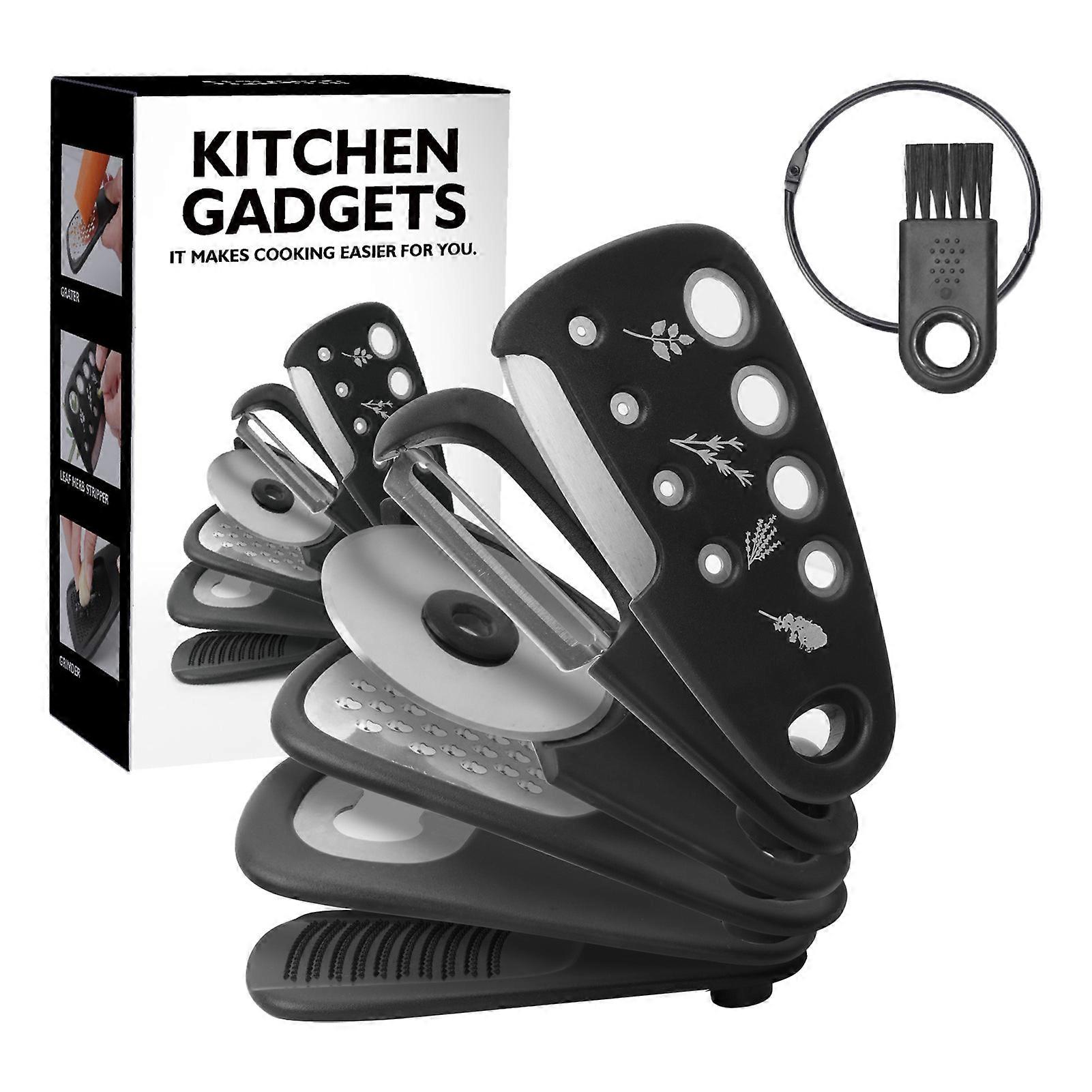 Stackable 6-In-1 Kitchen Utensil Set with Small Cleaning Brush Space Saving Cooking Tools Suitable for Housewarming Parties