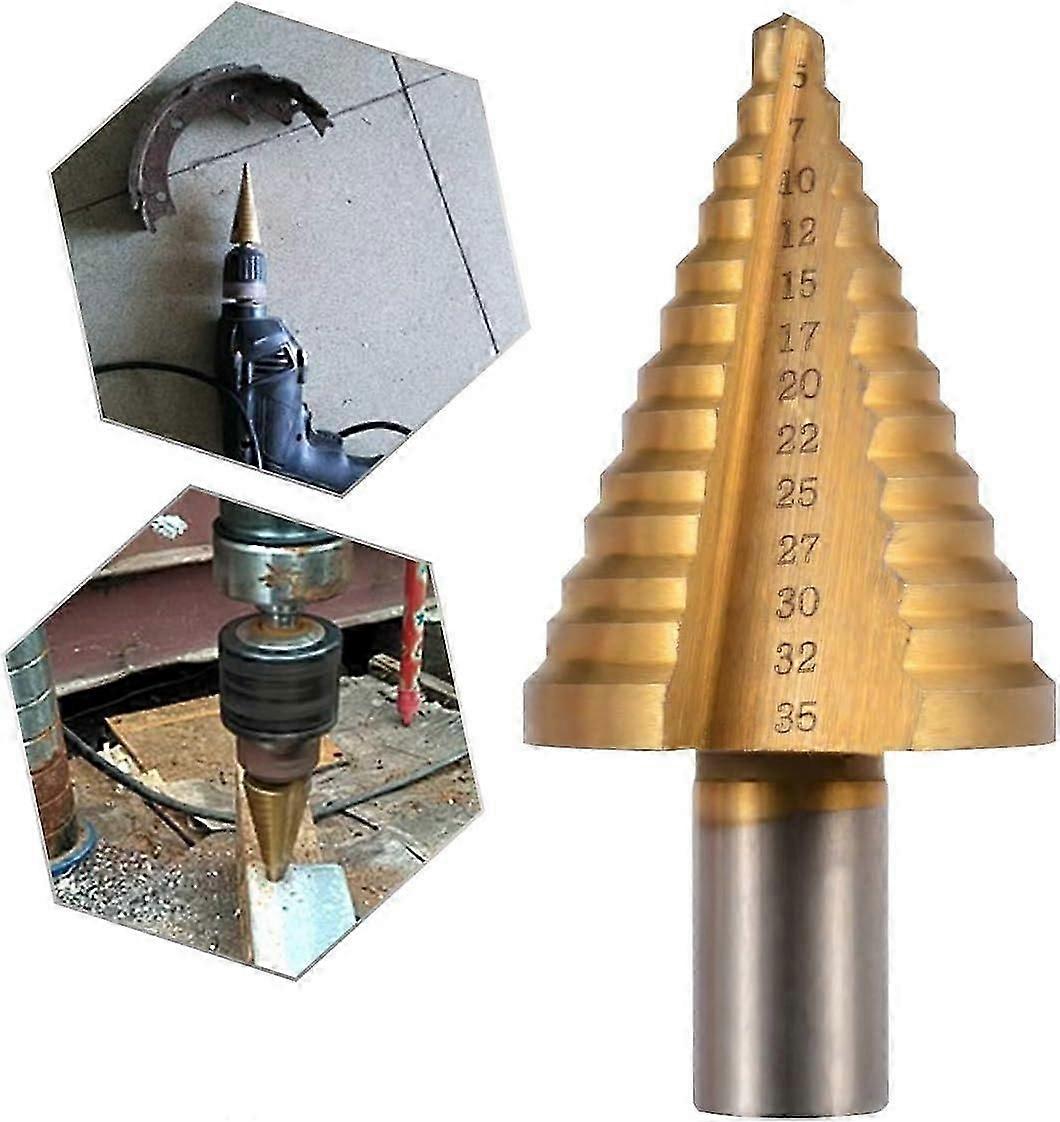 HSS Titanium Step Drill Bit Set - Cone-Shaped Metal/Sheet Drilling Tool for DIY Projects