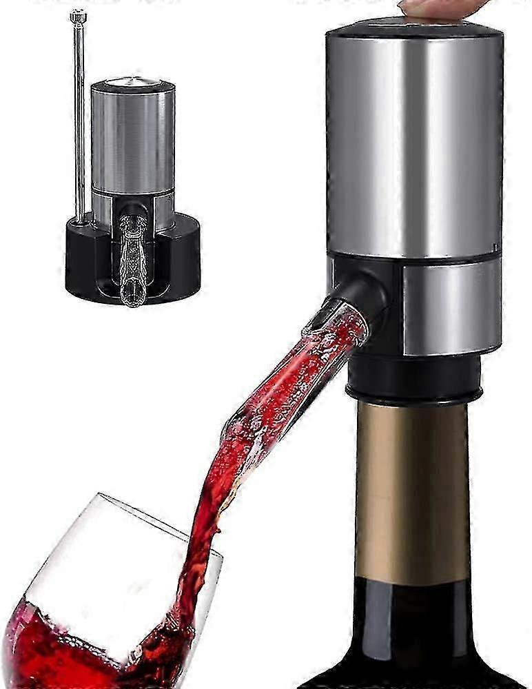 Electric Wine Aerator and Dispenser with Storage Base, Automatic Wine Pourer Spout for Enhanced Flavor