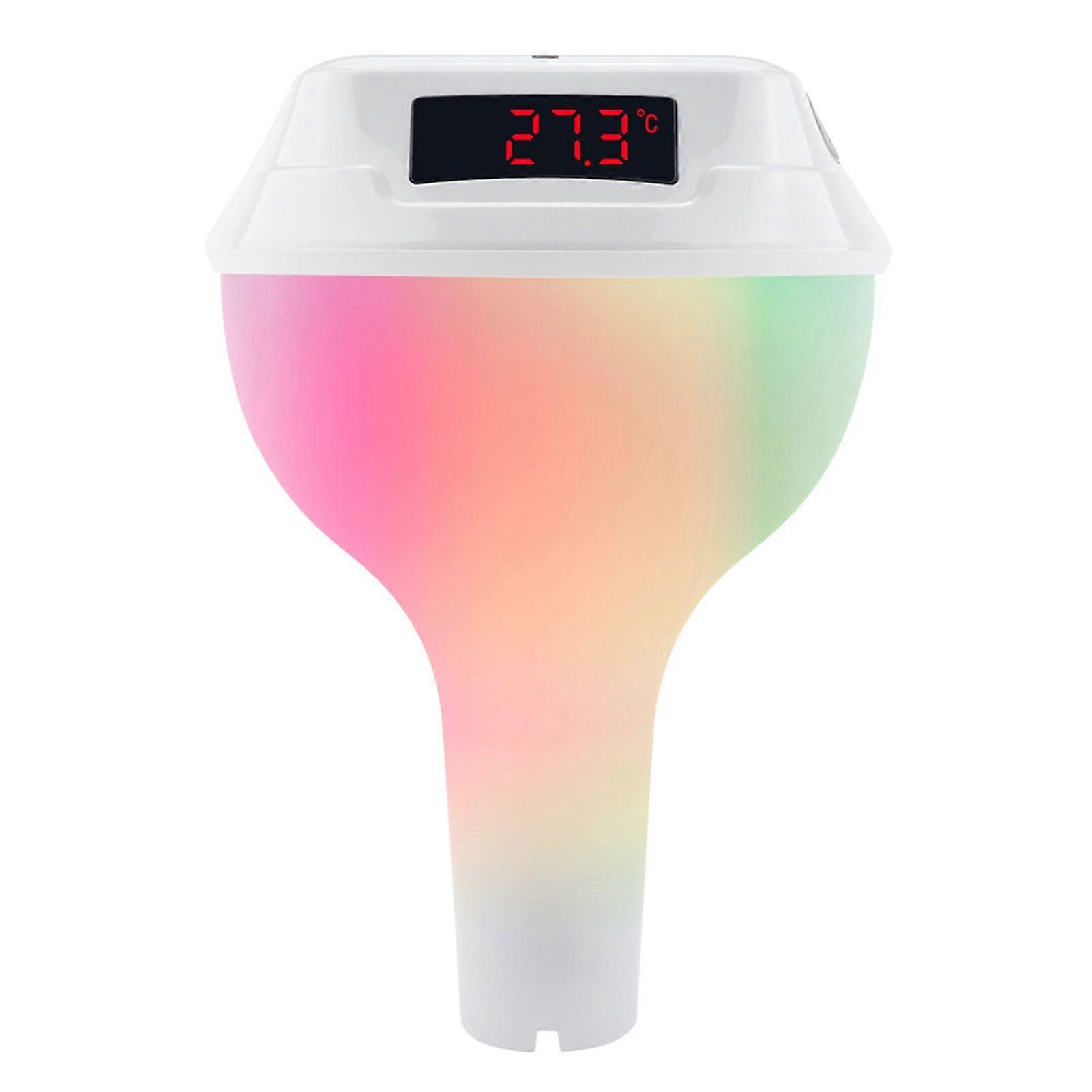 Solar Digital Pool Thermometer with Colorful Lights Floating Water Temperature Measurer for Swim Pool SPA Hot Tub